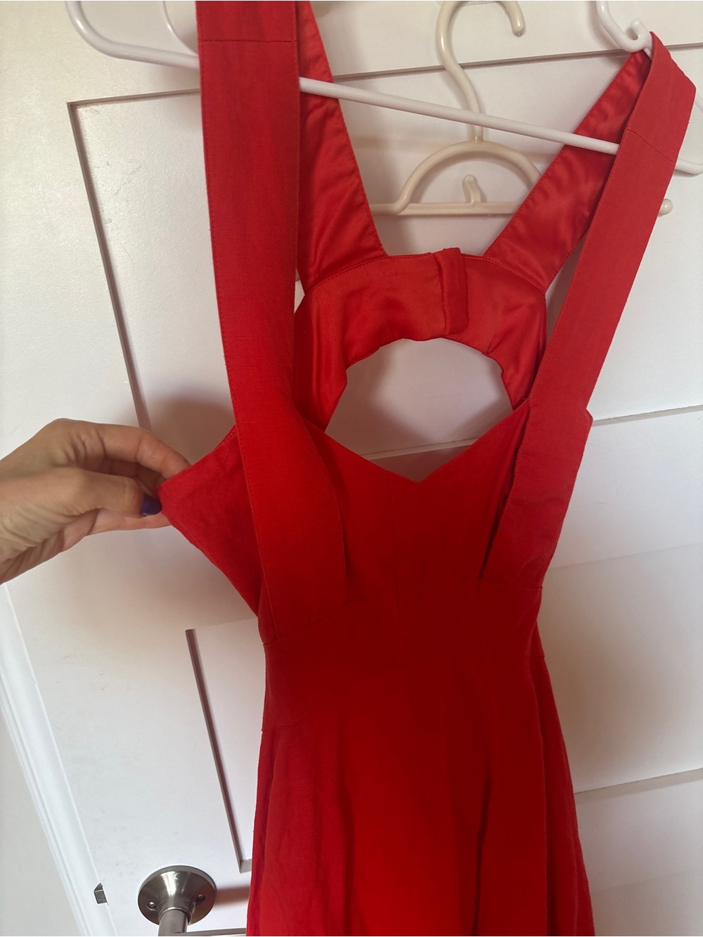 Marciano Red Sleeveless Fit & Flare Dress with Bow Details - Picture 3 of 8